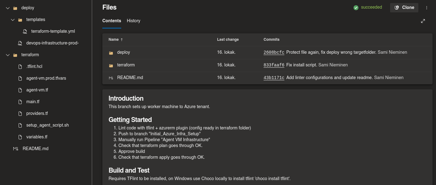 Repo overview of files.